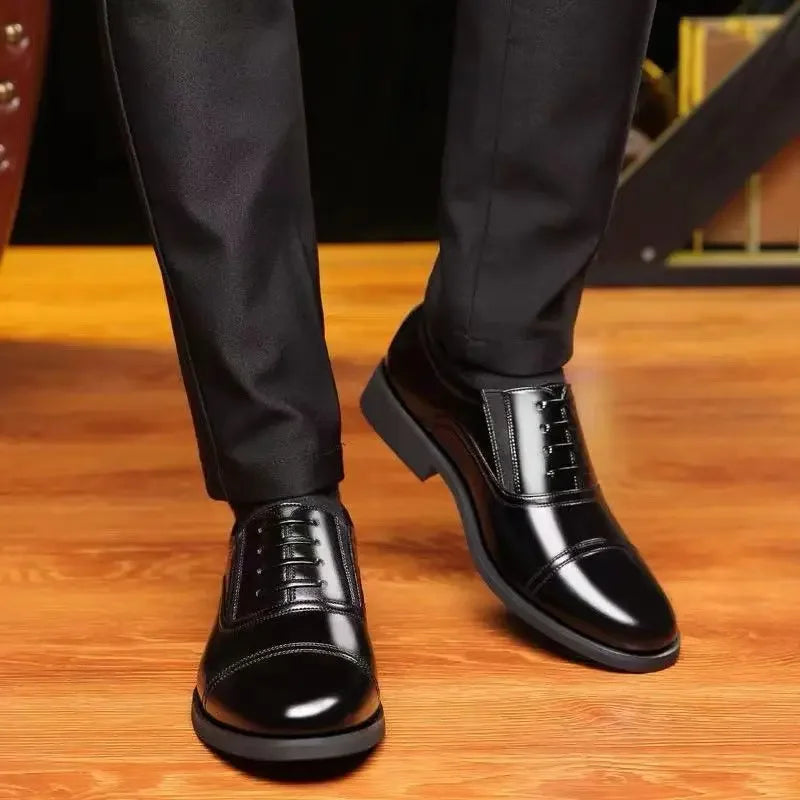 Men's black formal dress shoes