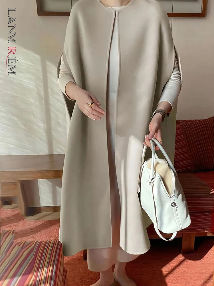 Women's classic cape-style cloak coat