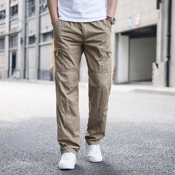 Men's straight pants with elastic waist