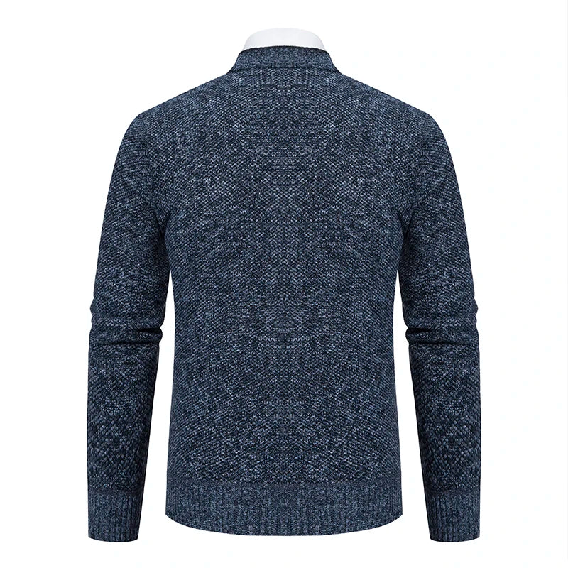 Men's knitted V-neck winter cardigan