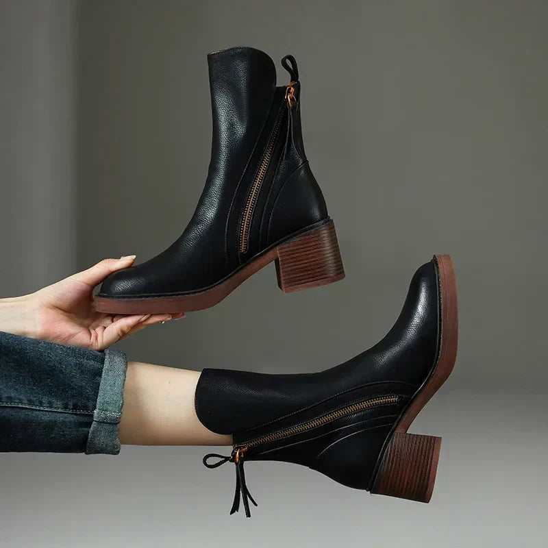 Women's leather ankle boots