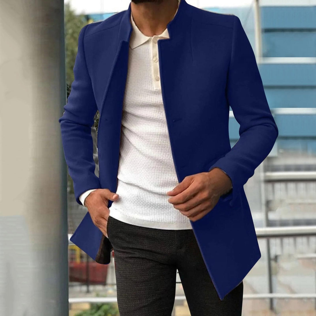 Casual men's jacket in street trend with lapel collar