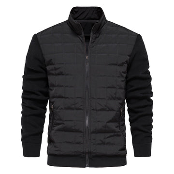 Men's business casual jacket with knitted sleeves