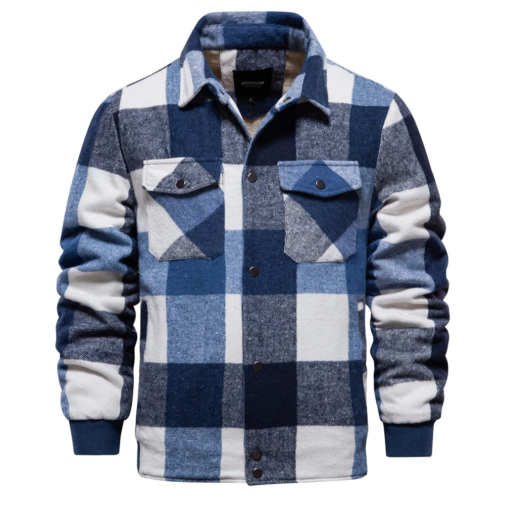 Men's casual plaid jacket