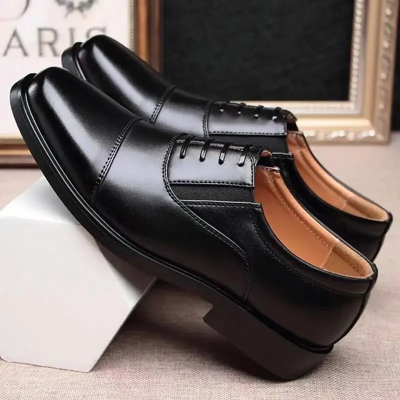 Men's black formal dress shoes