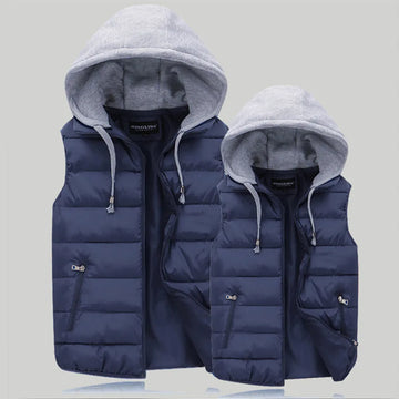 Spring/autumn men's hooded puffer vest