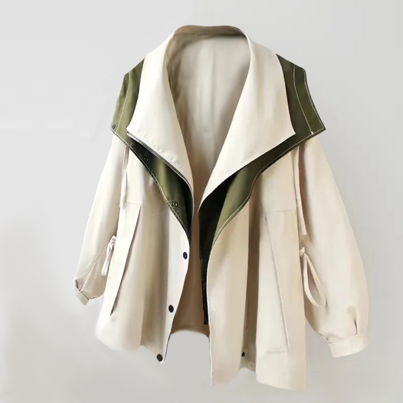 Women's color-blocked casual jacket for effortless layering