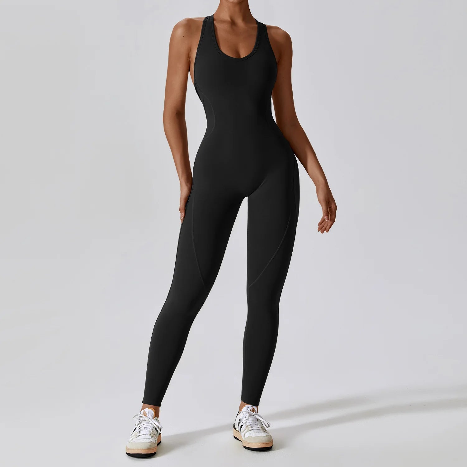 Women's yoga jumpsuit with push-up effect