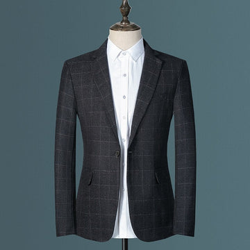 Men's plaid business casual blazer