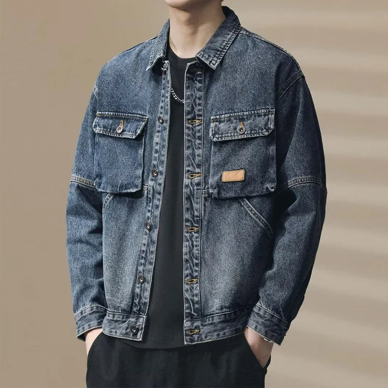 Men's spring/autumn loose fit denim jacket