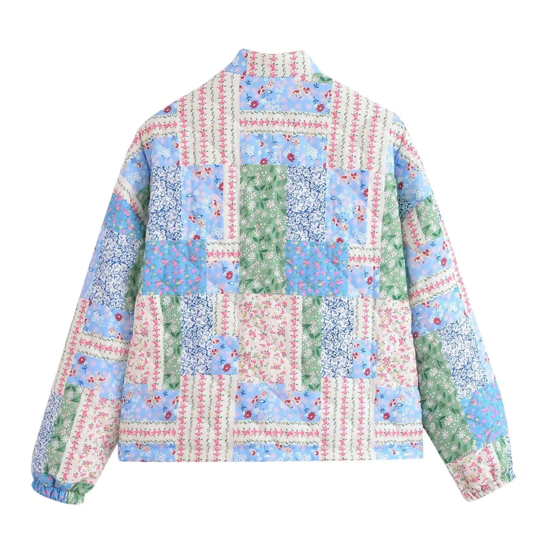 Women's floral patchwork quilted jacket for casual charm