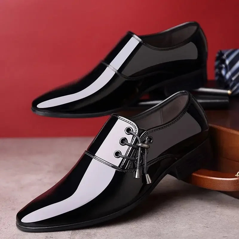 Men's high-gloss black formal shoes