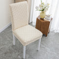 Form-Fitting Textured Knit Ruffled Dining Chair Cover