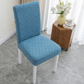 Form-Fitting Textured Knit Ruffled Dining Chair Cover