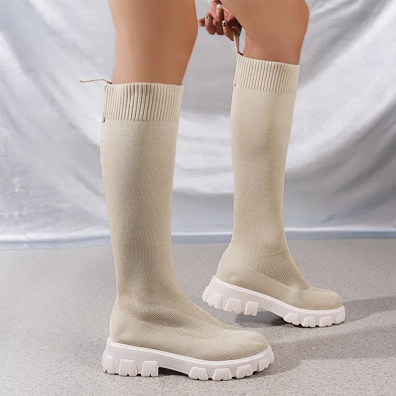 Women's knee-high sock boots