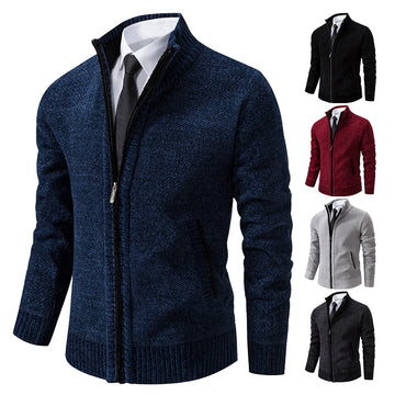 Men's stand-up collar long sleeve sweater