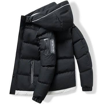 Henry Hooded Quilted Puffer Jacket | Multi-Pocket Snap Front Jacket