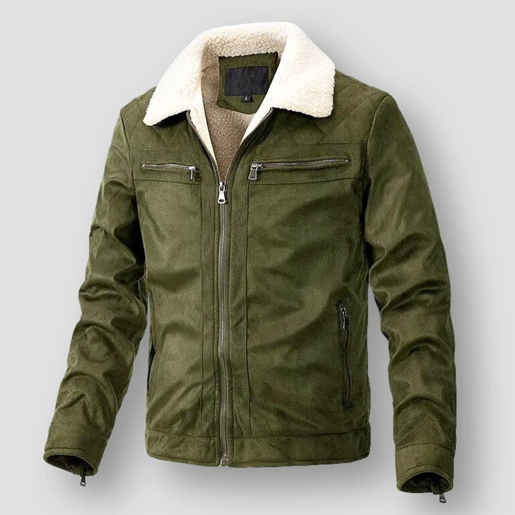 Men's sherpa-lined winter jacket for extra warmth