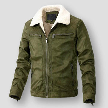 Men's casual winter jacket with multiple zipper pockets