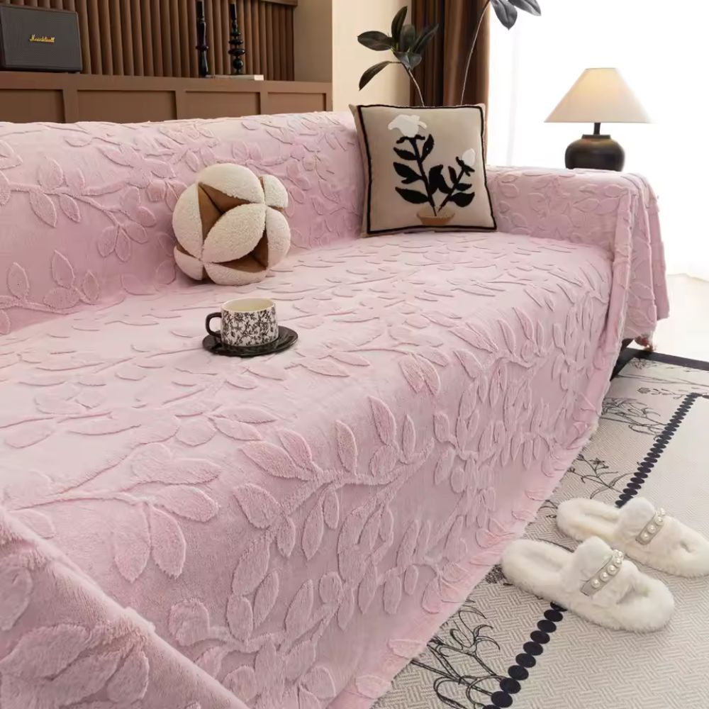 Minimalist Embossed Microfiber Sofa Cover