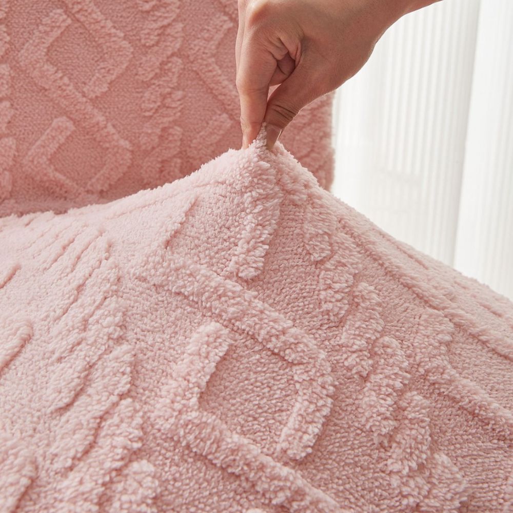 Minimalist Plush Jacquard Stretch-Fit Chair Cover