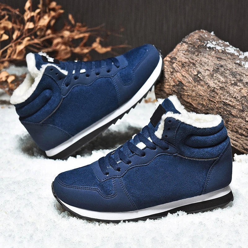 Women's winter warm high-top sneakers with plush lining