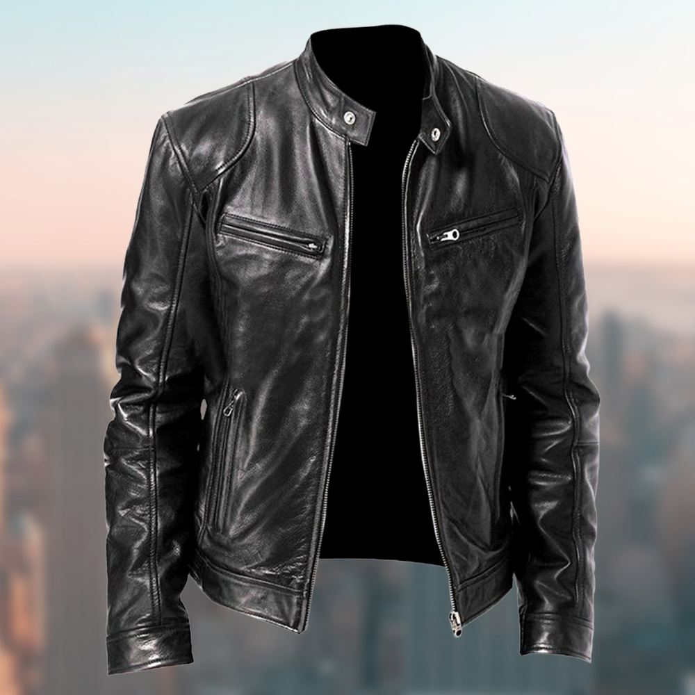 Men's classic leather jacket