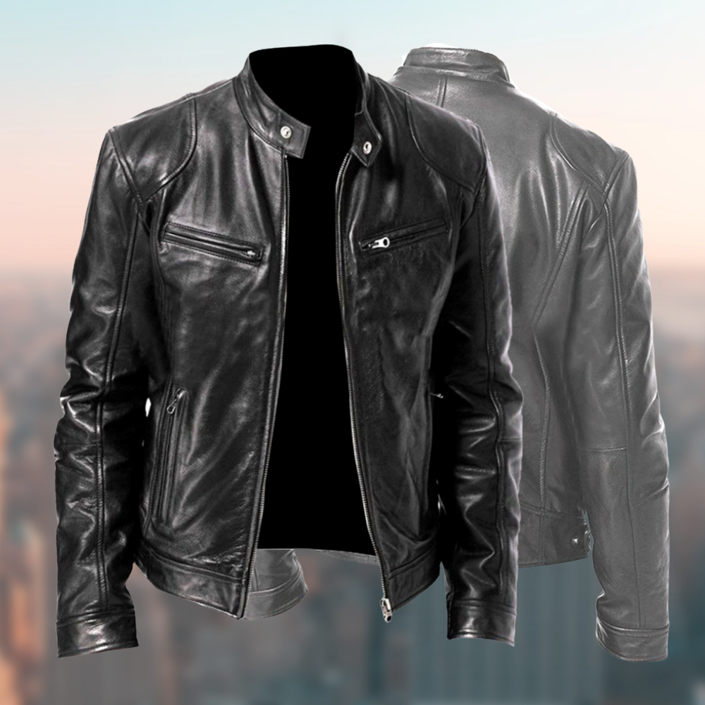 Men's classic leather jacket