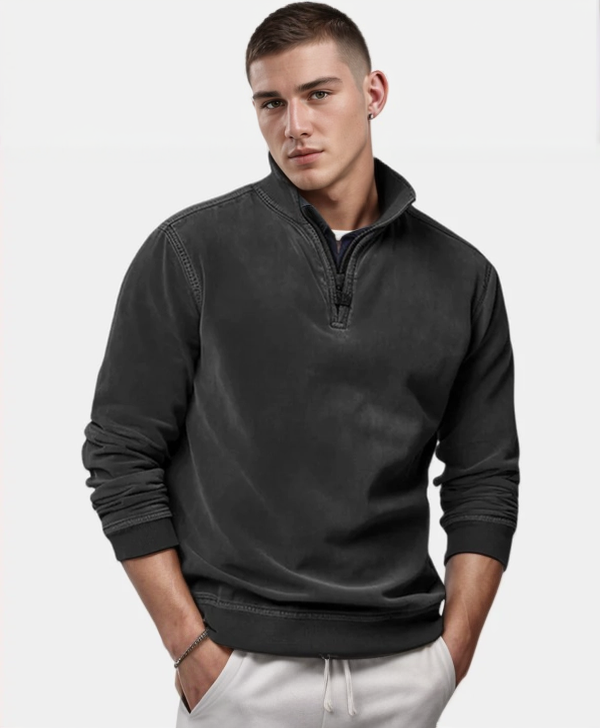 Men's ethnic style half-zipper sweatshirt