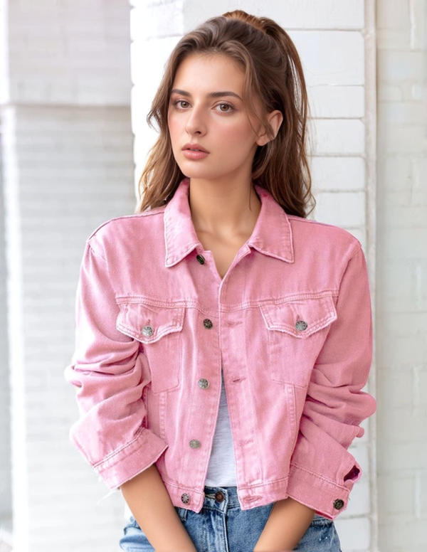 Bernice - Solid Color Denim Jacket