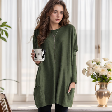 Women's oversized tunic sweater for relaxed comfort