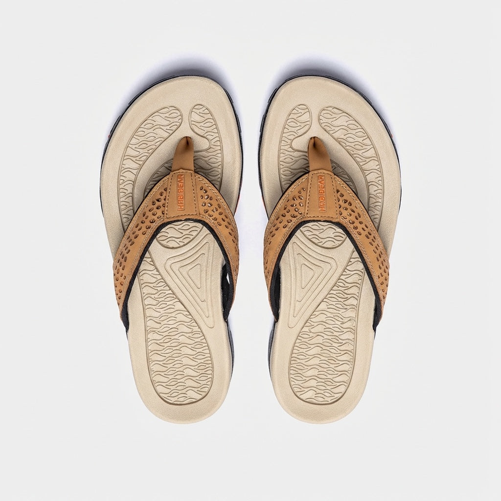 Men’s Sculpted Arch Support Flip Flops with Textured Footbed