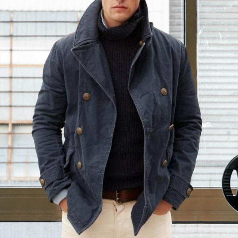 Men's casual double-breasted jacket