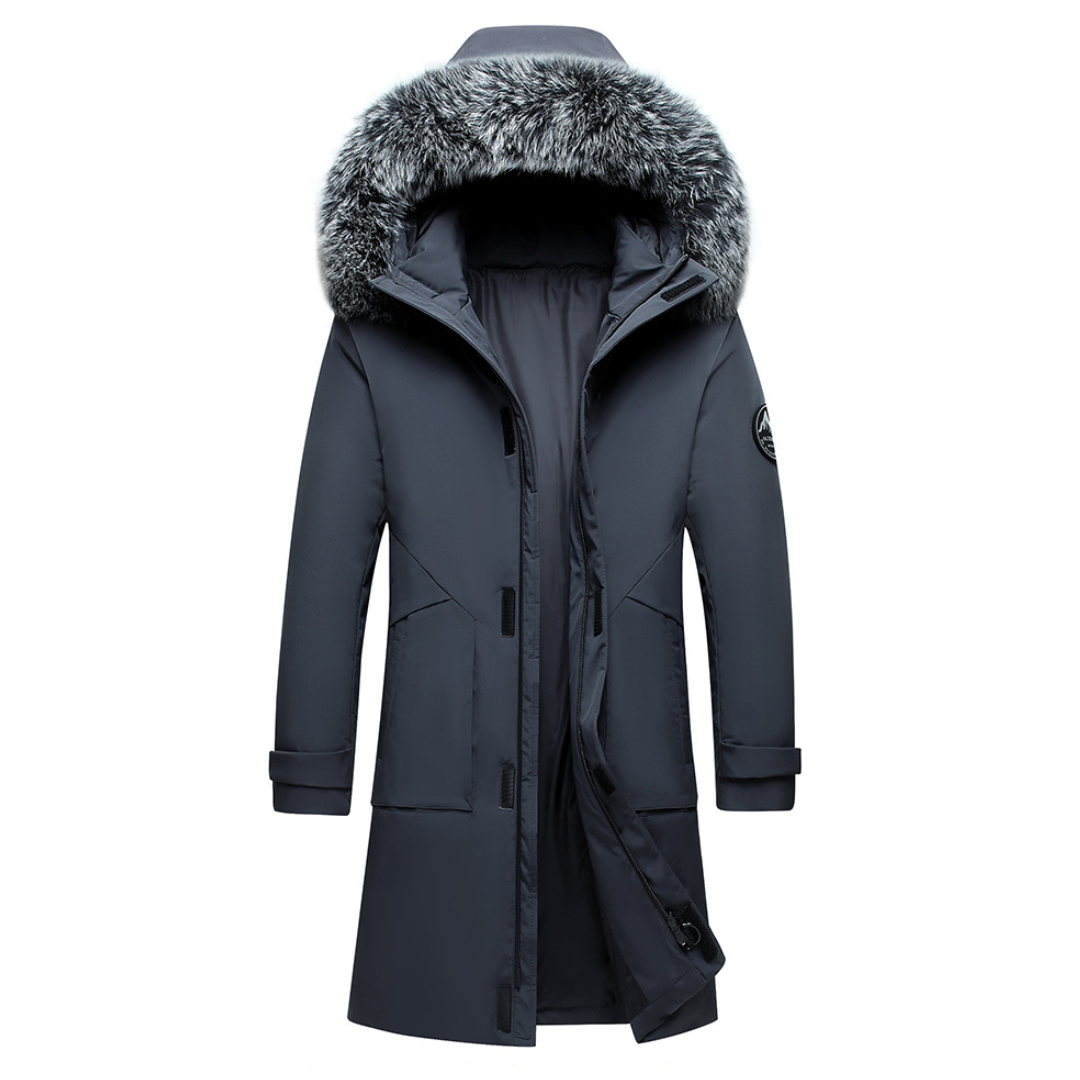 Oscar Regular Fit Hooded Parka | Water-Resistant Fur Trim Mid-Thigh Parka