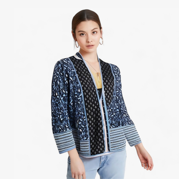 Women's Quilted Casual Jacket with Stand Collar and Pockets