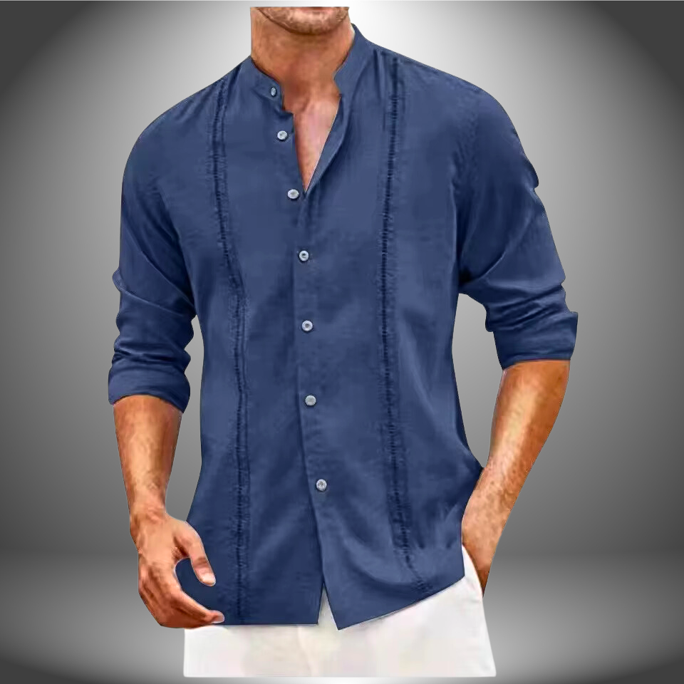 Men's casual long sleeve button shirt