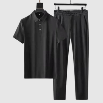 Men's polo shirt and trousers set for effortless style