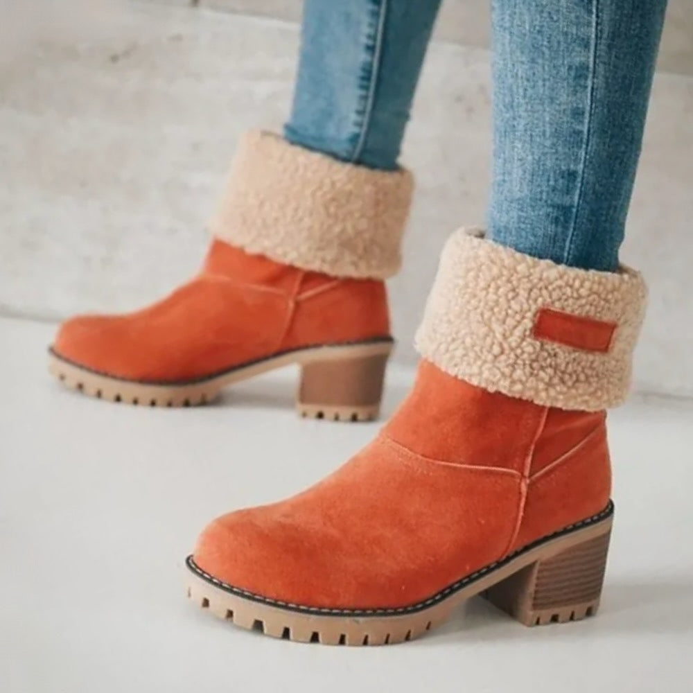 Women's mid-calf suede ankle boots