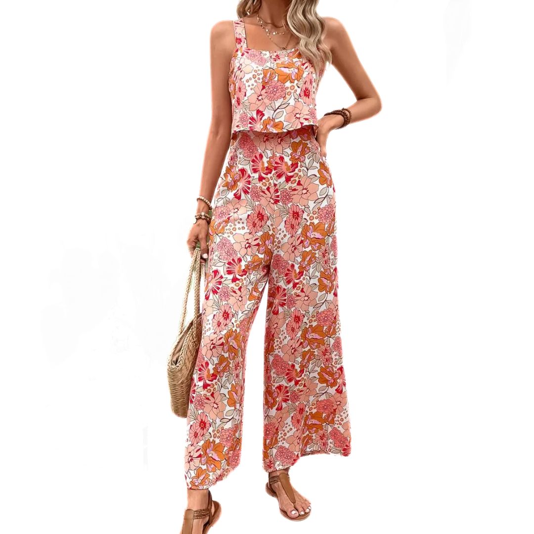 Women's floral boho jumpsuit