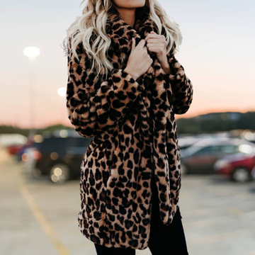 Women's leopard coat for bold winter fashion