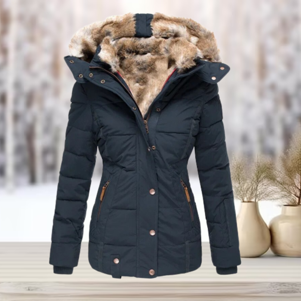 Women's fur-lined puffer jacket for ultimate warmth