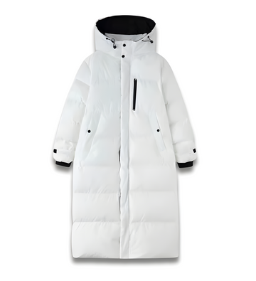 Winter oversized jacket with hood for women