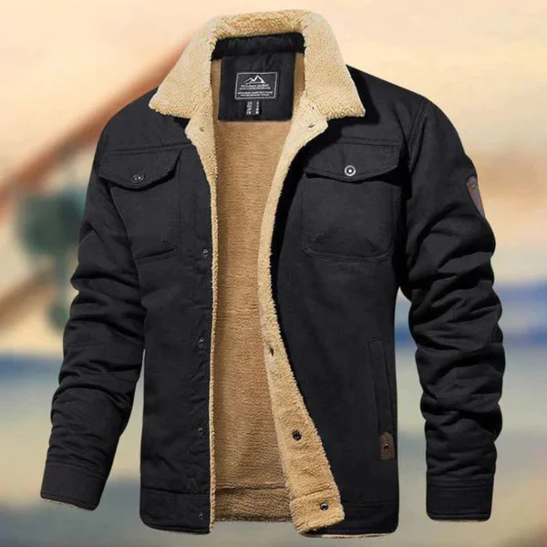 Sebastian Regular Fit Winter Jacket | Fleece Lined Button Front Winter Jacket