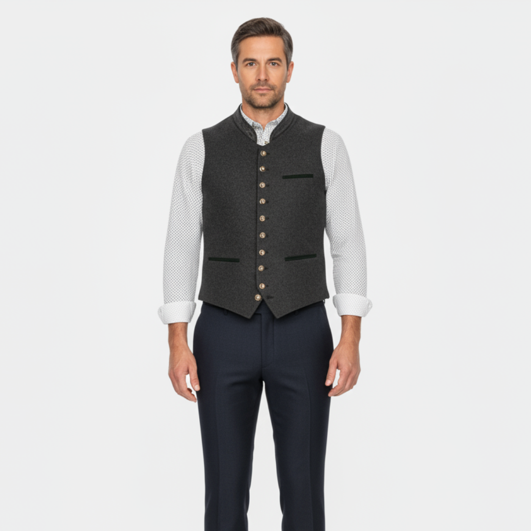 Men's v-neck bavarian flair elegant design vest