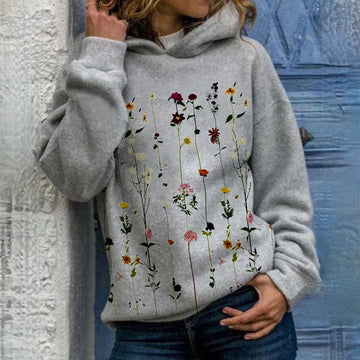 Women's floral print hoodie for laid-back style