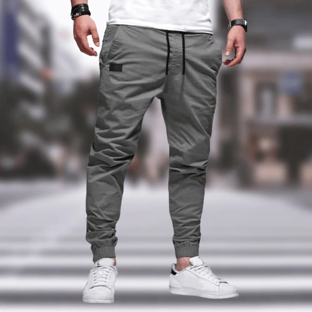 Men’s Cargo Pants – Relaxed Fit – Tapered Leg – Cotton Blend – Drawstring Waist – Ribbed Cuffs
