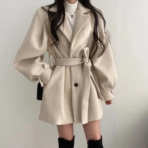 Women's belted wrap coat