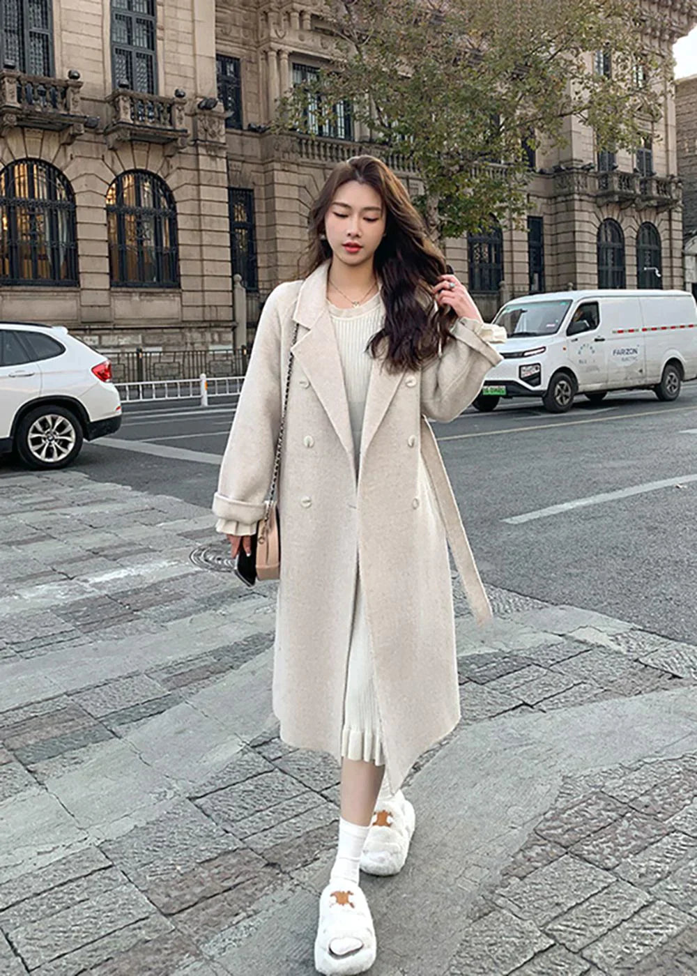 Women's classic long trench coat for timeless elegance