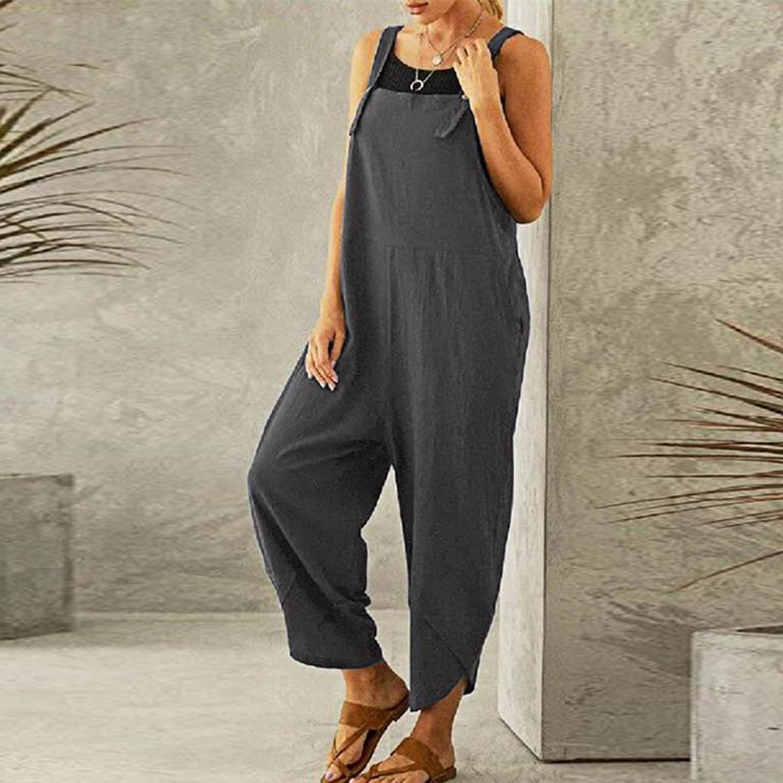 Women's casual wide-leg overalls