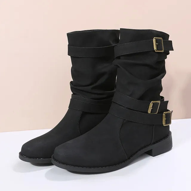 Stylish women's casual Martin boots with round toe design
